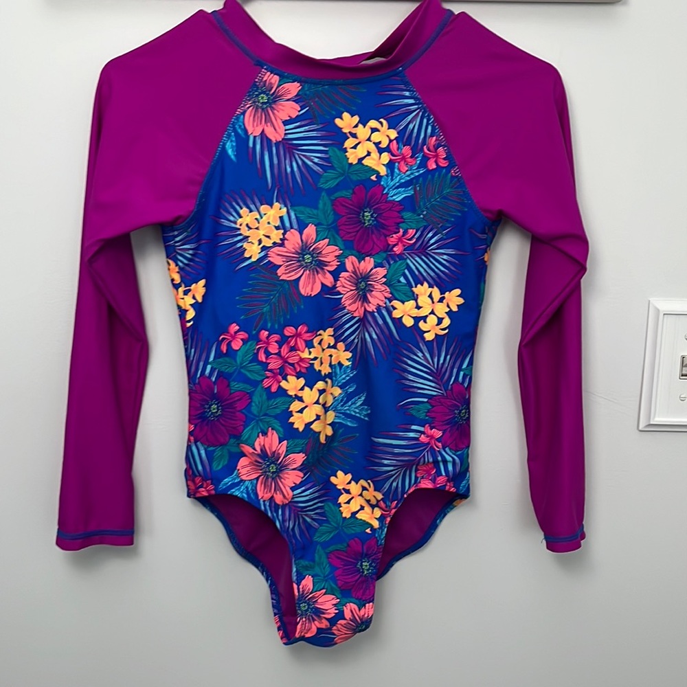 SO Girl Size 10 Long Sleeve Bathing Suit.
